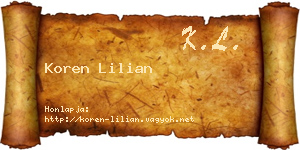 Koren Lilian névjegykártya